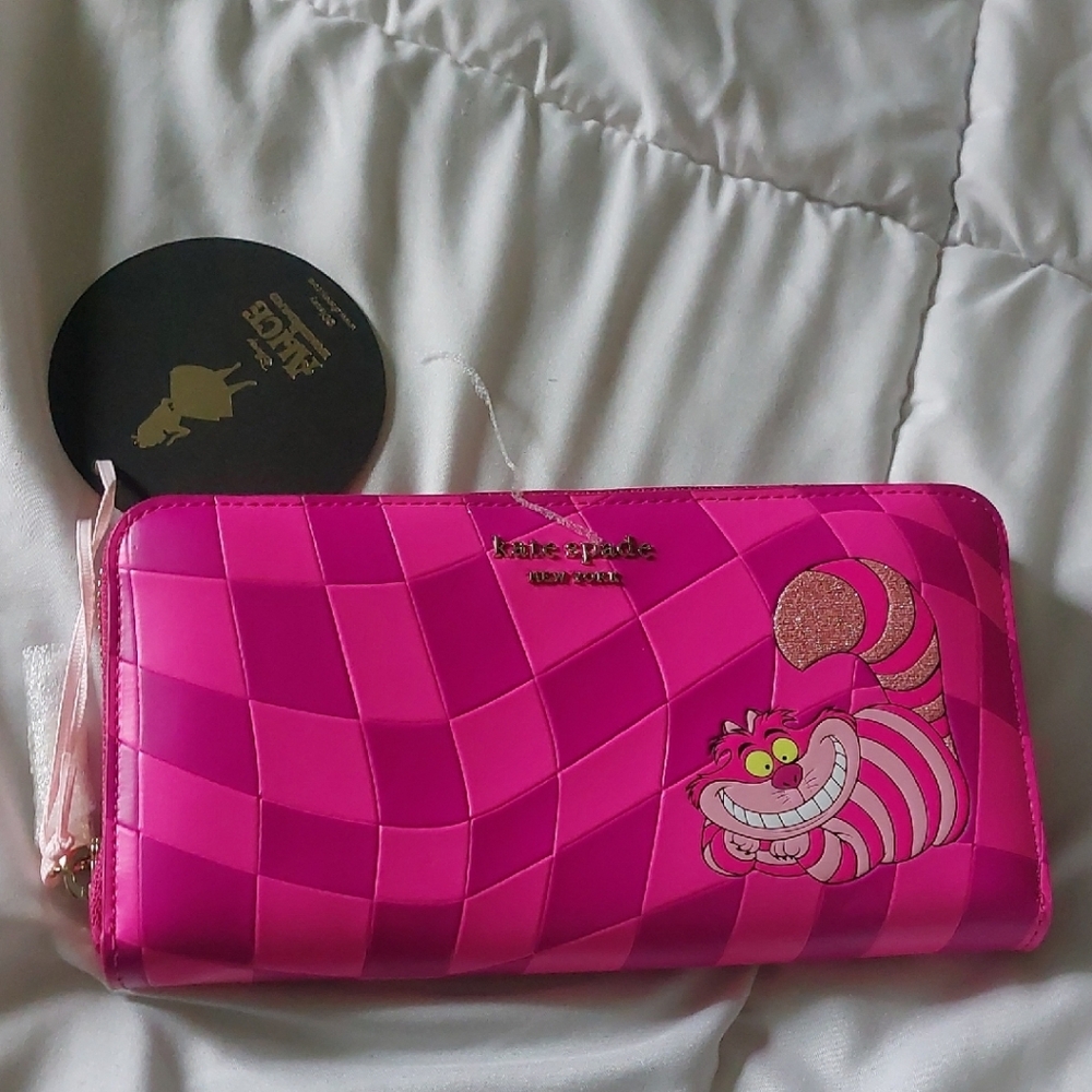 Kate Spade Pink Cheshire Cat Key & Card Holder